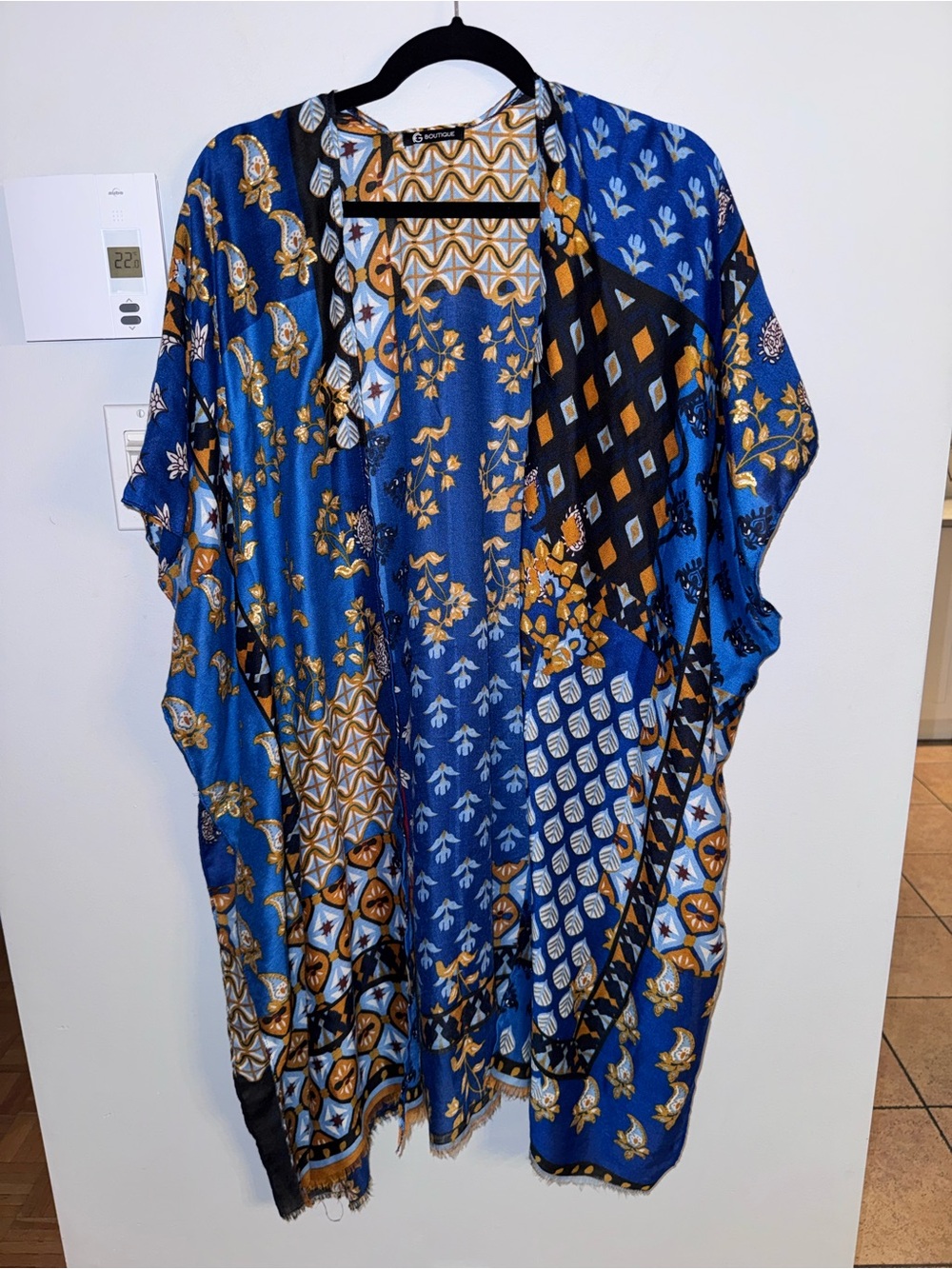 Boutique Blue Patterned Kimono Shirt